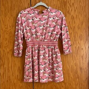 Mini Boden Pink Unicorn Print Dress